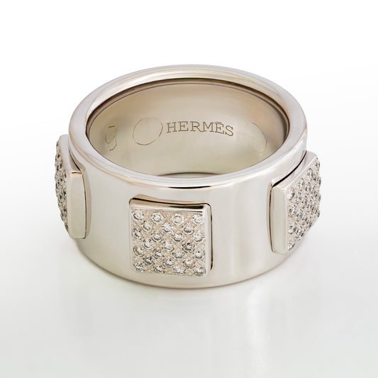 Hermès Paname GM Rigide Ring – 18K White Gold – Diamonds (5 stones / 0.66 ct) - 2512251102