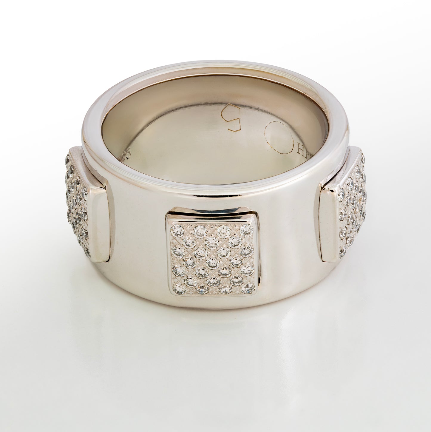 Hermès Paname GM Rigide Ring – 18K White Gold – Diamonds (5 stones / 0.66 ct) - 2512251102