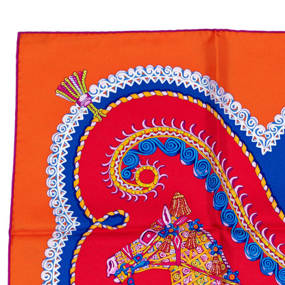 Hermes Silk Scarf Paperoles - Red Orange - NWCT - 2404272037