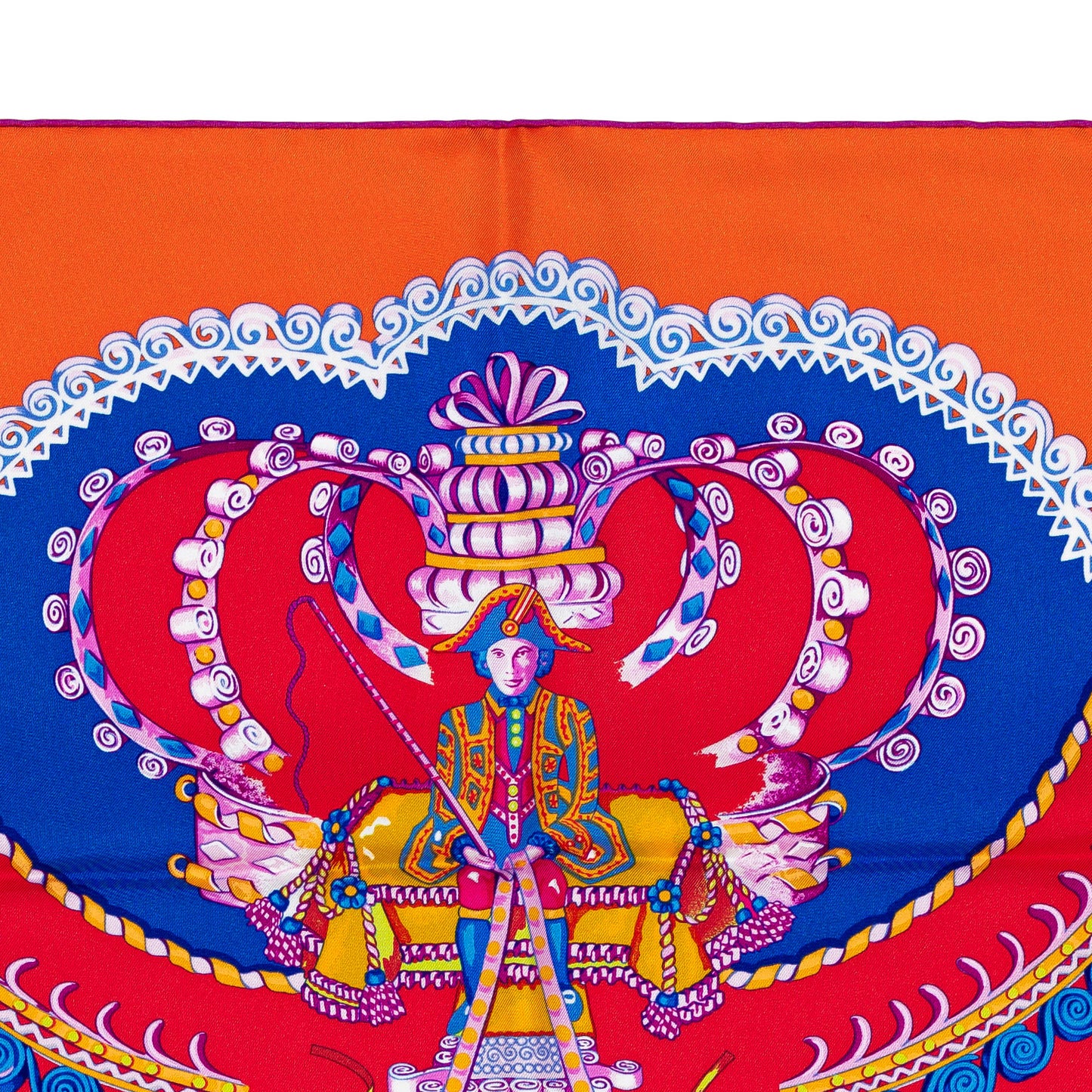 Hermes Silk Scarf Paperoles - Red Orange - NWCT - 2404272037