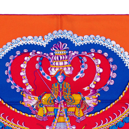 Hermes Silk Scarf Paperoles - Red Orange - NWCT - 2404272037