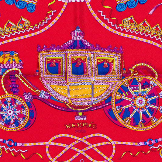 Hermes Silk Scarf Paperoles - Red Orange - NWCT - 2404272037