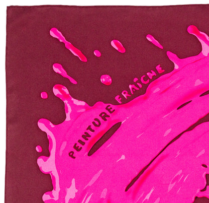 Hermes Scarf 90 Peinture Fraiche - Pink Aubergine - MWCT - 2601231331