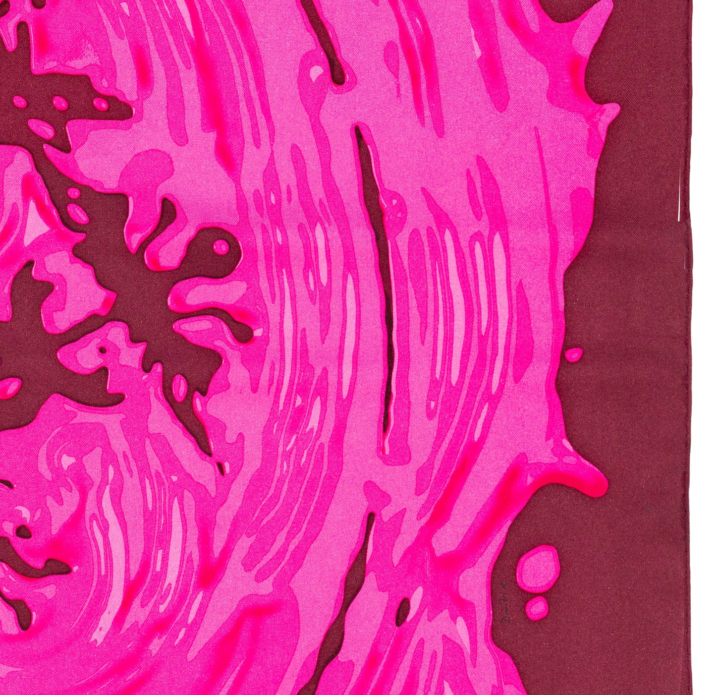 Hermes Scarf 90 Peinture Fraiche - Pink Aubergine - MWCT - 2601231331