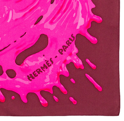 Hermes Scarf 90 Peinture Fraiche - Pink Aubergine - MWCT - 2601231331