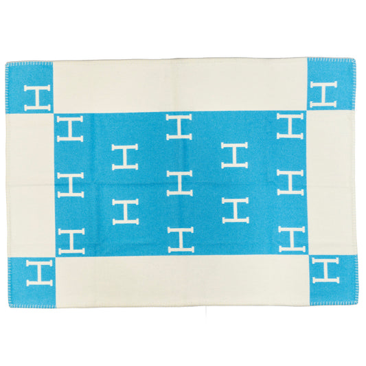 Hermes Plaid Avalon Baby Blanket – 135x95cm - Genévrier Blanc – New – 2510281928