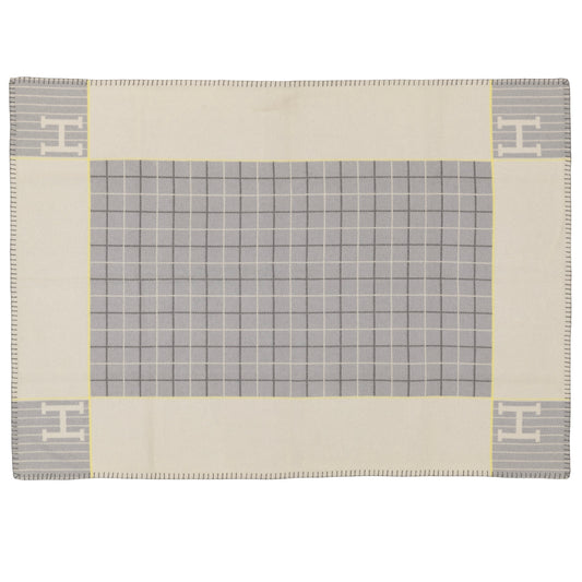 Hermes Plaid Avalon Cabriole Baby Blanket – 135x95cm - Gris Perle – New - 2606131752