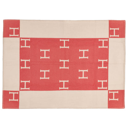 Hermes Plaid Avalon Baby Blanket – 135x95cm - Rose Airelles – NWCTS - 2604231648