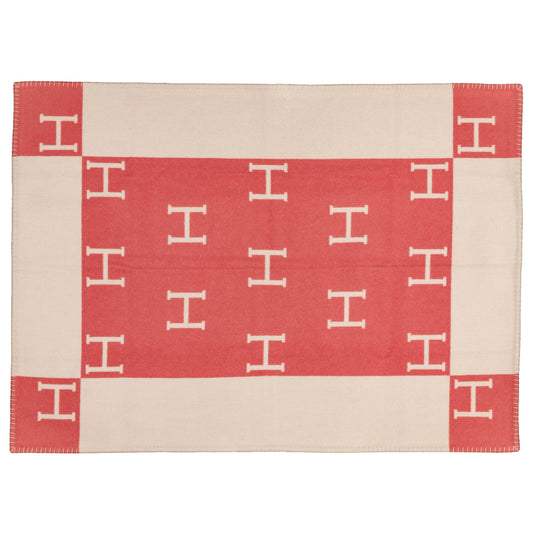 Hermes Plaid Avalon Baby Blanket – 135x95cm - Rose Airelles – NWCTS - 2604231648