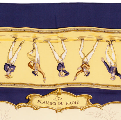 Hermes Silk Scarf Les Plaisirs Du Froid - Blue - EXCWOCT - 1201011848