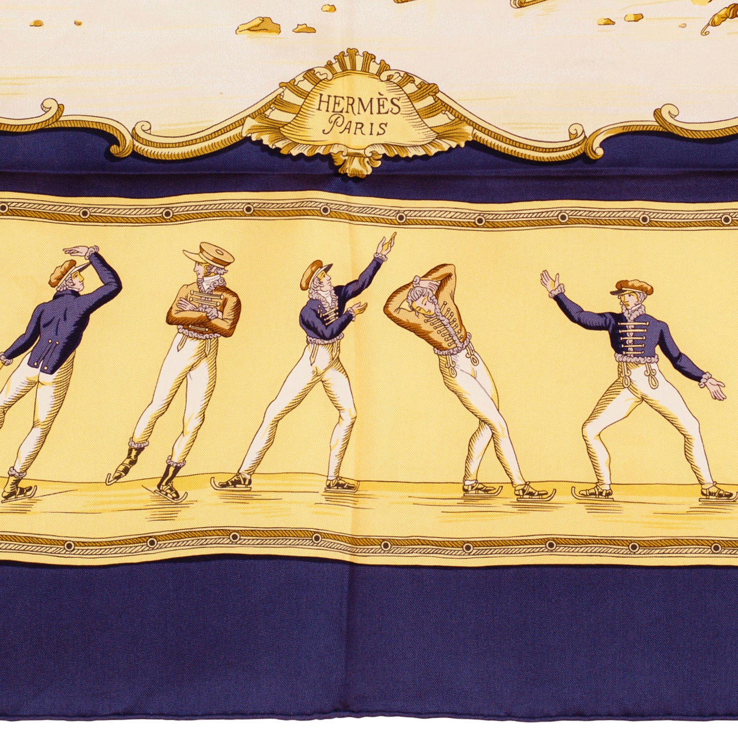Hermes Silk Scarf Les Plaisirs Du Froid - Blue - EXCWOCT - 1201011848