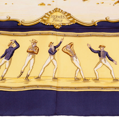 Hermes Silk Scarf Les Plaisirs Du Froid - Blue - EXCWOCT - 1201011848