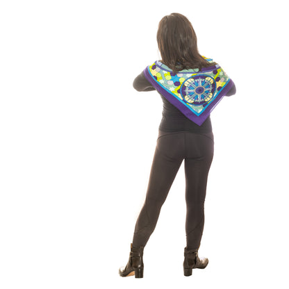 Hermes Rose de Compas - CS140 - Indigo Vert Jaune - NEW