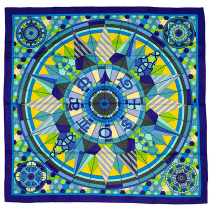 Hermes Rose de Compas - CS140 - Indigo Vert Jaune - NEW