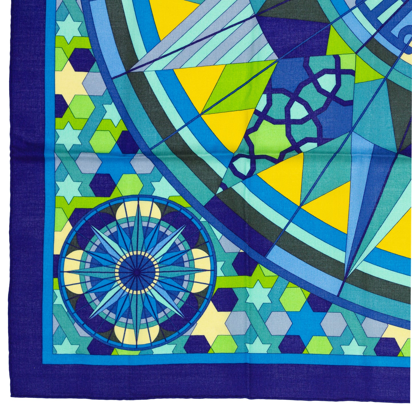 Hermes Rose de Compas - CS140 - Indigo Vert Jaune - NEW