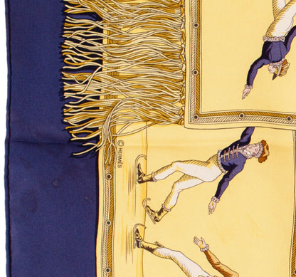 Hermes Silk Scarf Les Plaisirs Du Froid - Blue - EXCWOCT - 1201011848