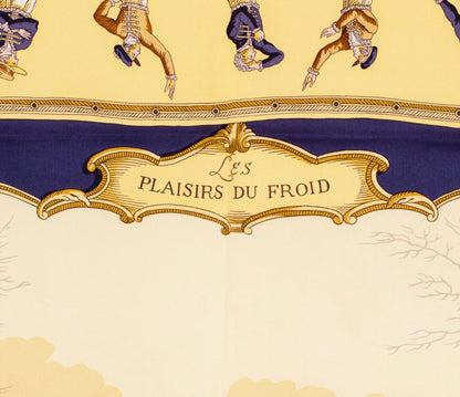 Hermes Silk Scarf Les Plaisirs Du Froid - Blue - EXCWOCT - 1201011848
