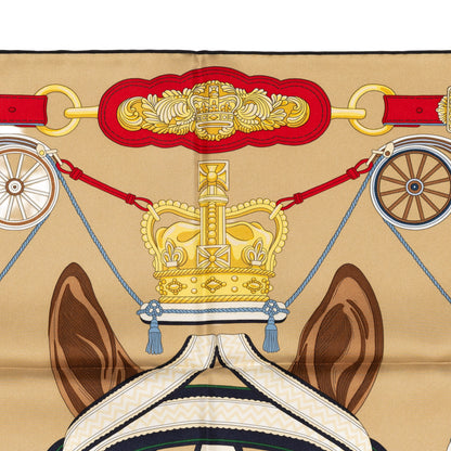Hermes Silk Scarf - Stately Wheels - Sable Brun Rouge - New Store Tag - 2604131715