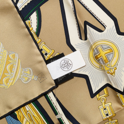Hermes Silk Scarf - Stately Wheels - Sable Brun Rouge - New Store Tag - 2604131715