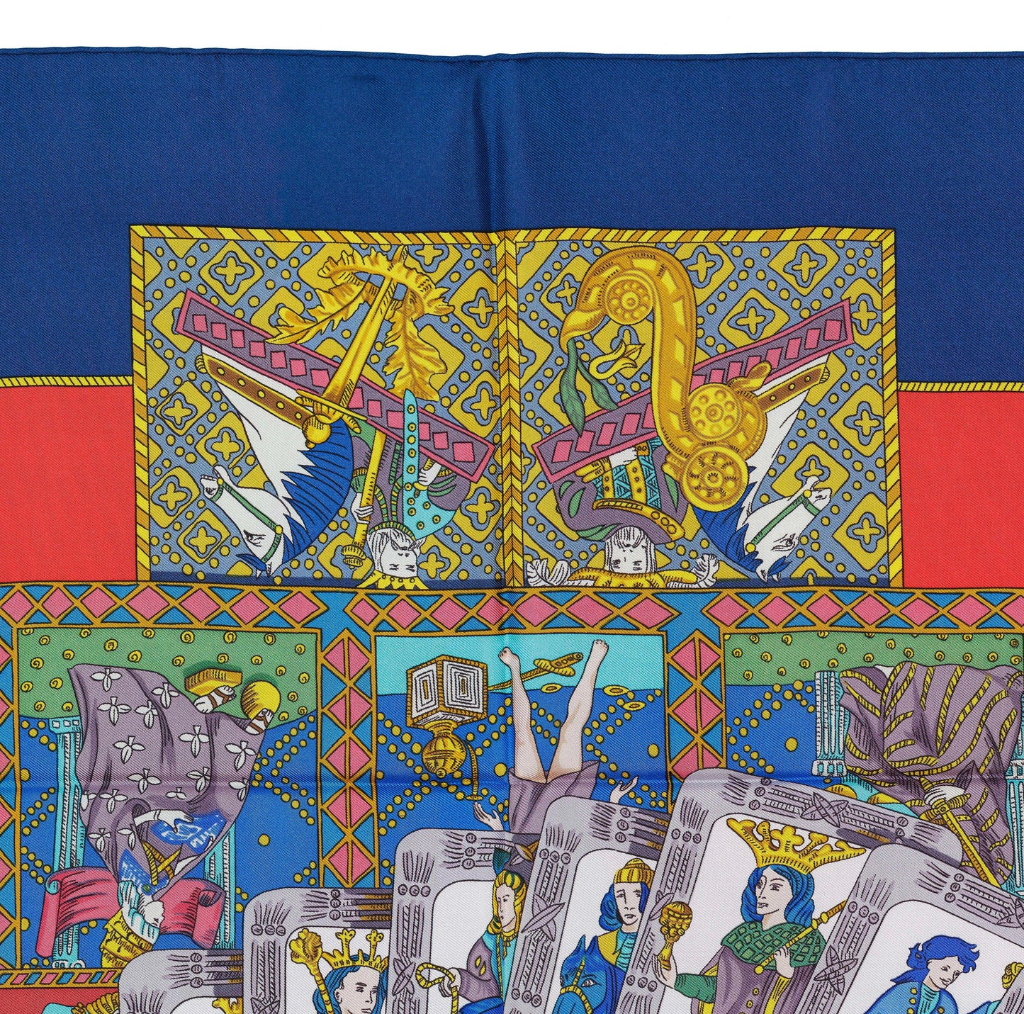 Hermes Silk Scarf Tarot – Blue Red Multicolor – EXCWCT – 1405302316