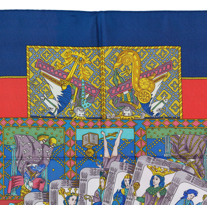 Hermes Silk Scarf Tarot – Blue Red Multicolor – EXCWCT – 1405302316