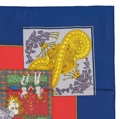 Hermes Silk Scarf Tarot – Blue Red Multicolor – EXCWCT – 1405302316