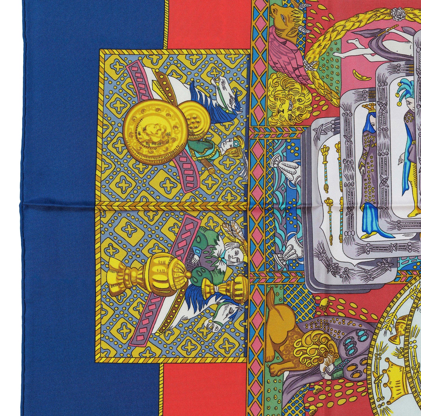 Hermes Silk Scarf Tarot – Blue Red Multicolor – EXCWCT – 1405302316