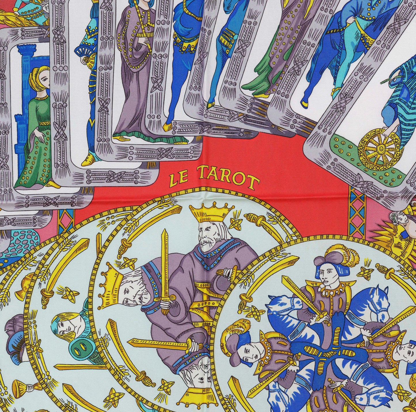 Hermes Silk Scarf Tarot – Blue Red Multicolor – EXCWCT – 1405302316