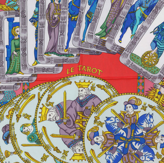 Hermes Silk Scarf Tarot – Blue Red Multicolor – EXCWCT – 1405302316