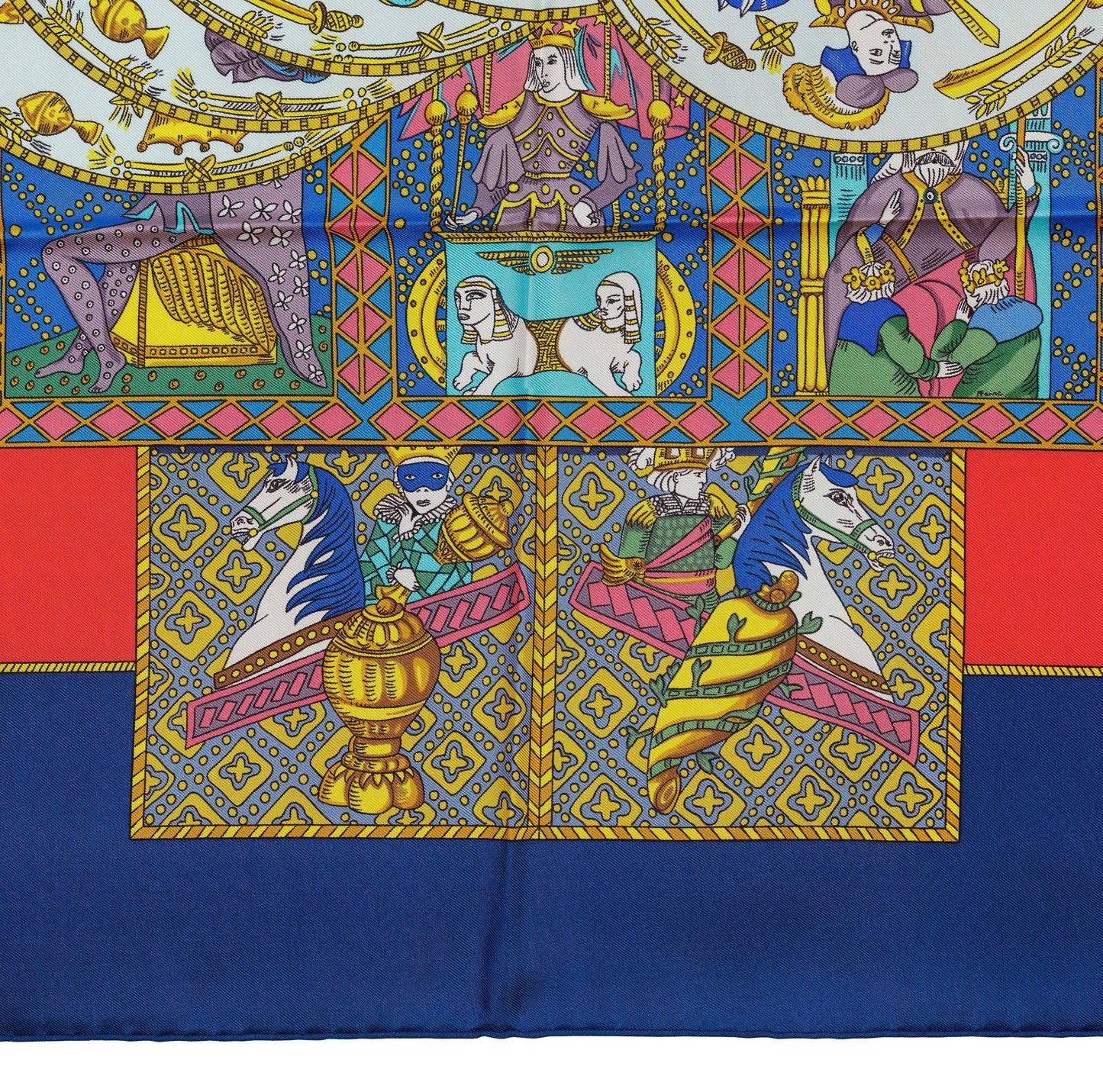 Hermes Silk Scarf Tarot – Blue Red Multicolor – EXCWCT – 1405302316