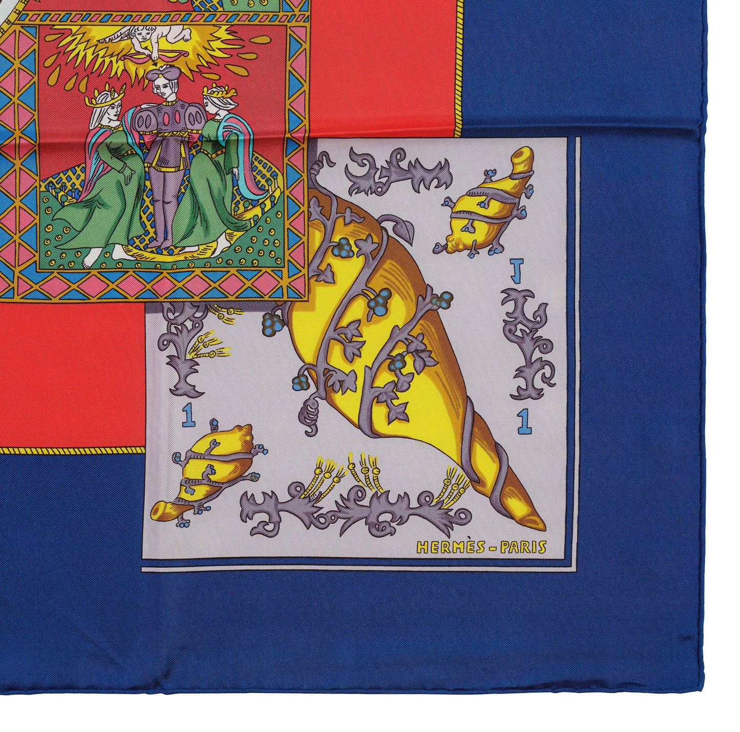 Hermes Silk Scarf Tarot – Blue Red Multicolor – EXCWCT – 1405302316