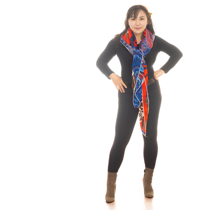 Hermès Shawl The Three Graces - CS140 - Rouge Bleu Marron - NWST - 2604131912