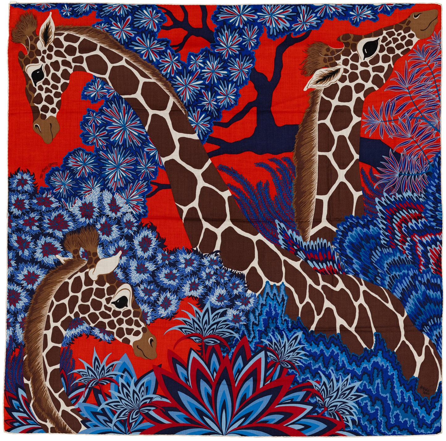Hermès Shawl The Three Graces - CS140 - Rouge Bleu Marron - NWST - 2604131912