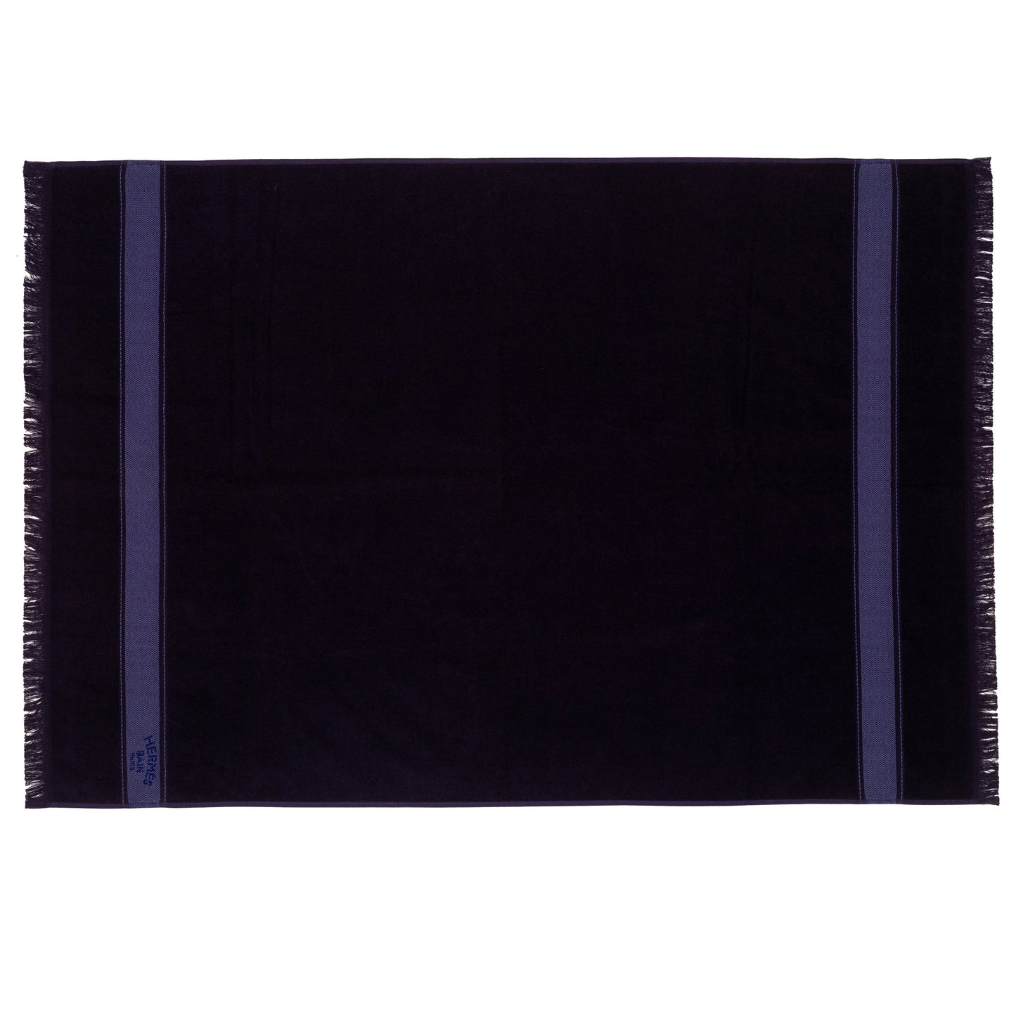 Hermes Towel Bath - Fringes - Black - 100% Cotton - 95x144cm - NWCTS - 2508211516
