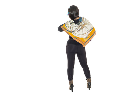 Hermès Shawl Voitures en Equilibre - CS140 - Terracotta Mangue - NWST - 2511041840