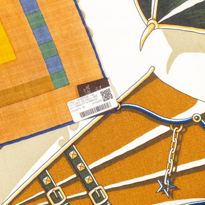 Hermès Shawl Voitures en Equilibre - CS140 - Terracotta Mangue - NWST - 2511041840