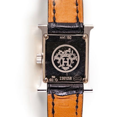 Hermes Watch Heure MINI Lady Gold 950 - Diamonds - Croco NWOTS - 2401141423