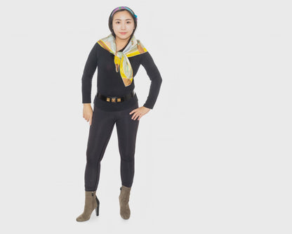 Hermes Silk Scarf Bagage a Main - Vert Amande Jaune - New With Tag