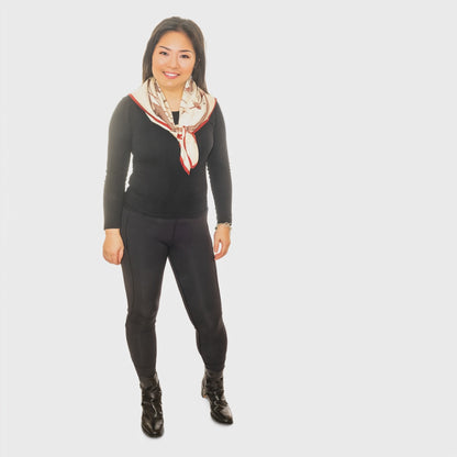 Hermes Silk Scarf Au Gré du Vent – Bordeaux Beige - Mint - Collector