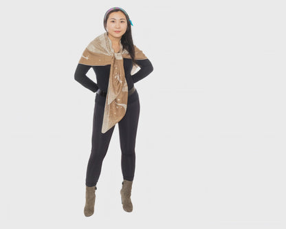 Hermes Silk Scarf Nous Sommes Inseparable - Blanc Gold Violet - New With Tag